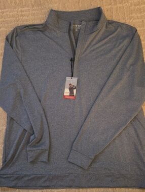 NWT Matte Grey Golf Hightower Half-Zip Pullover Shirt Blue Heather Men's XXL